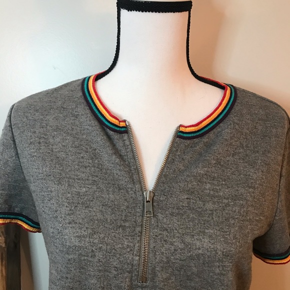Anthropologie Drew Sweater Dress with Rainbow Trim - Picture 2 of 4